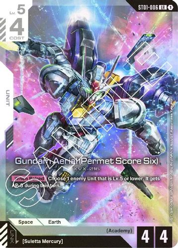 Gundam Aerial (Permet Score Six) (ST01-006) card