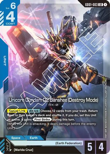 Unicorn Gundam 02 Banshee (Destroy Mode) (GD01-003) card