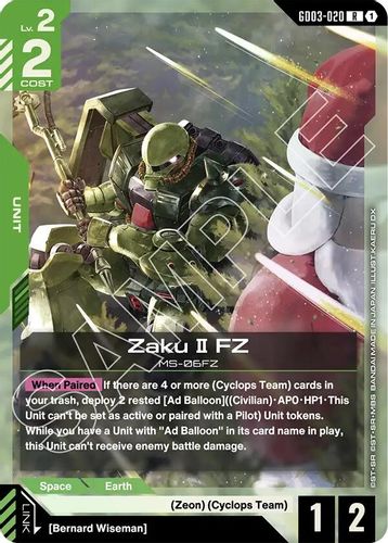 Zaku II FZ (GD03-020) card