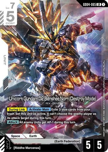 Unicorn Gundam 02 Banshee Norn (Destroy Mode) (GD04-065) card