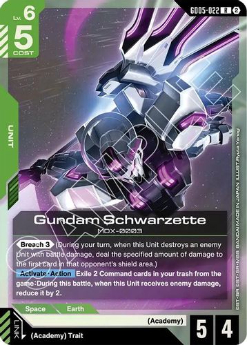 Gundam Schwarzette (GD05-022) card