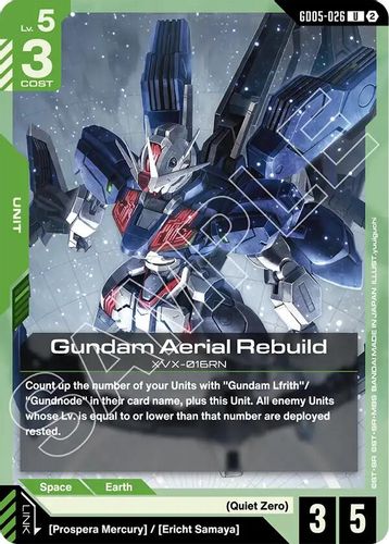 Gundam Aerial Rebuild (GD05-026) card