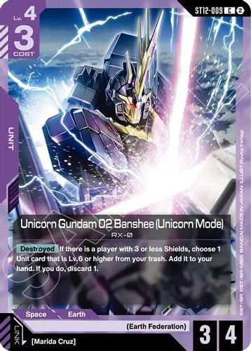 Unicorn Gundam 02 Banshee (Unicorn Mode) (ST12-009) card